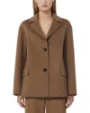 Max Mara Single-breasted Double-faced Wool Jacket In Brown