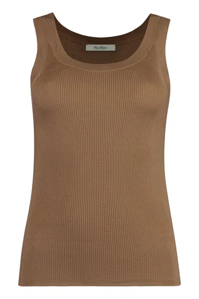 Max Mara Women's Eliadi Knitted Top In Camel