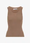 Max Mara Eliadi Ribbed Tank Top In Brown