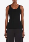 Max Mara Ribbed Sleeveless Knit Top In Black