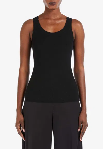 Max Mara Eliadi Ribbed Wool Tank Top In Black
