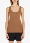 Max Mara Eliadi Ribbed Wool Tank Top In Camel