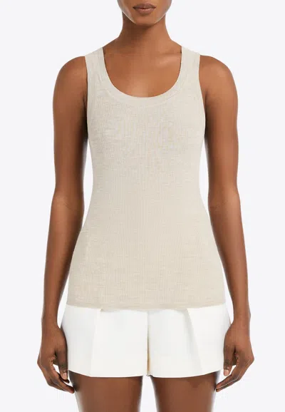 Max Mara Eliadi Ribbed Wool Tank Top In Neutral