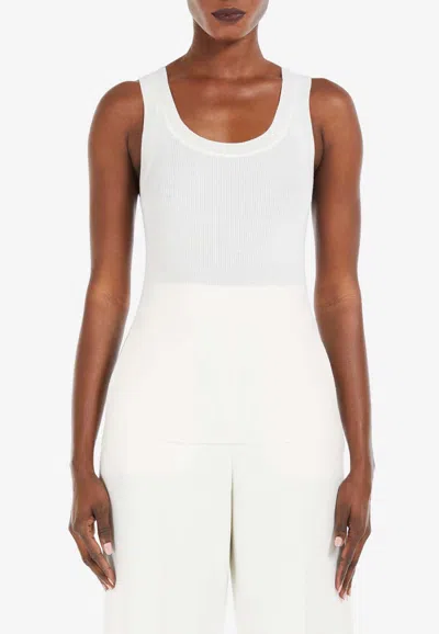 Max Mara Eliadi Ribbed Wool Tank Top In White