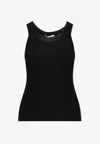 Max Mara Eliadi Ribbed Wool Top In Black
