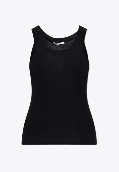 Max Mara Eliadi Ribbed Wool Top In Black