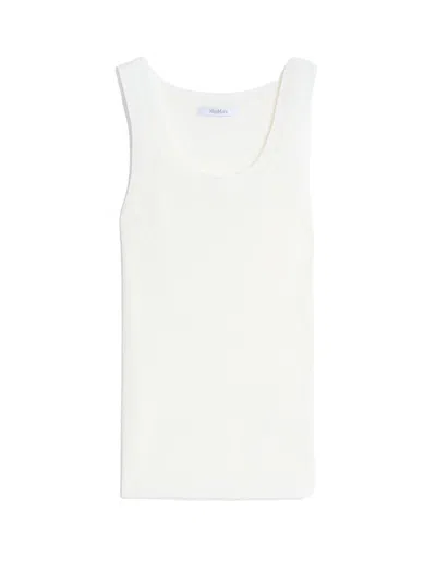 Max Mara Eliadi Ribbed Wool Top In Silk