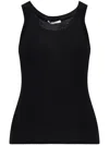 Max Mara Ribbed Sleeveless Knit Top In Black