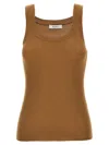 Max Mara Women Sleeveless Knitted Top In Brown