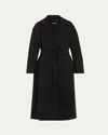 Max Mara Lilia Belted Long-sleeved Coat In Black