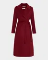 Max Mara Elisa Belted Wool Wrap Coat In Bordeaux