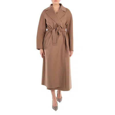 Max Mara Elisa Long Wool Coat In Camel