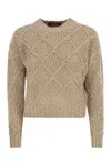 Max Mara Ellade - Boxy Wool And Cashmere Jumper With Sequins In Blue