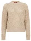 Max Mara 'ellade' Crew Neck Sweater  Studio In Neutral