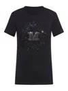 Max Mara Floral Short Sleeve Round Neck Top In Black