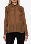 Max Mara Eloisa Long-sleeved Silk Shirt In Multi