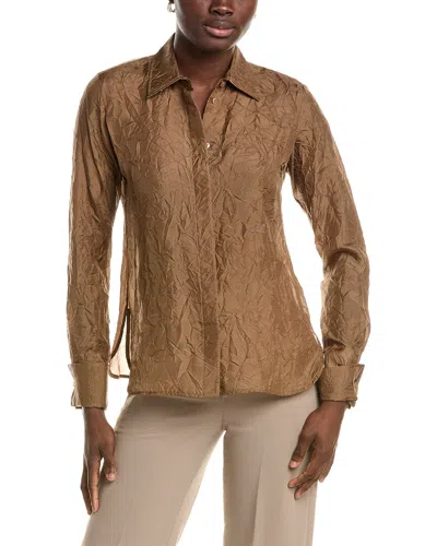 Max Mara Eloisa Silk Shirt In Brown