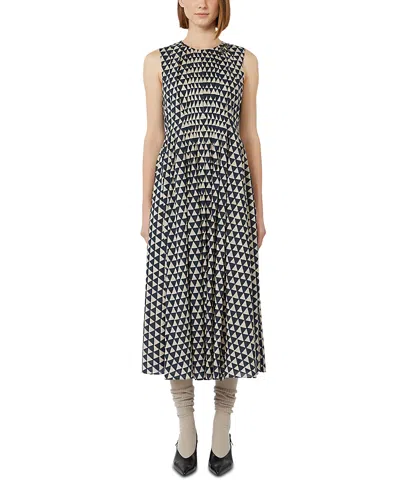 Max Mara Eloise Ultramarine Cotton Dress In Multi
