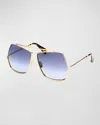 Max Mara Elsa Geo Metal Butterfly Sunglasses In Gold