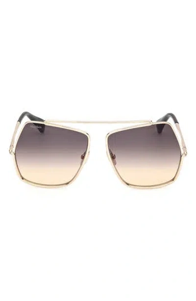Max Mara Elsa Petite 58mm Gradient Pilot Sunglasses In Gray