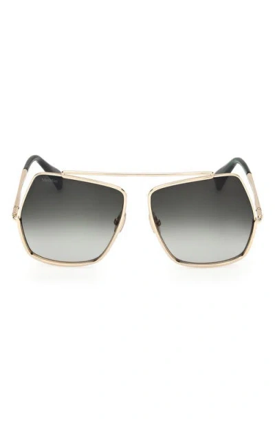 Max Mara Elsa Petite 58mm Gradient Pilot Sunglasses In Multi