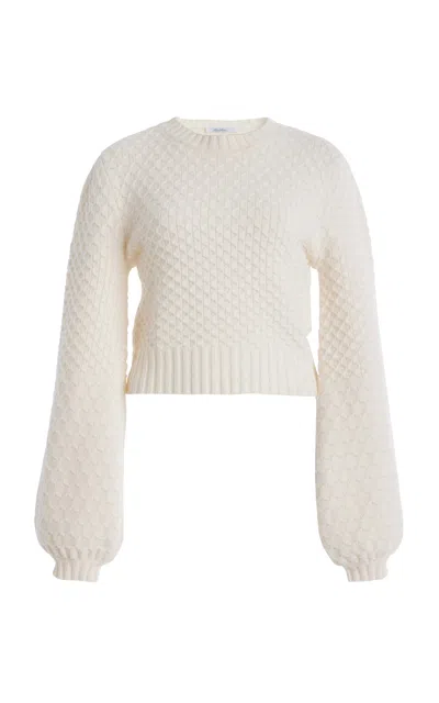 Max Mara Elvira Wool-cashmere Sweater In White