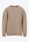 Max Mara Beige Sweatshirt In Wool And Cashmere Blend In Brown