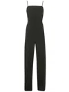 Max Mara Cady Jumpsuit With Satin Panel And Tie Detail In Black