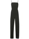 Max Mara Cady Jumpsuit With Satin Panel And Tie Detail In Black