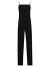 Max Mara Cady Jumpsuit With Satin Panel And Tie Detail In Black