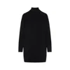 Max Mara Stand-up Collar Mini Dress With Long Sleeves In Black