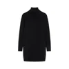 Max Mara Stand-up Collar Mini Dress With Long Sleeves In Black