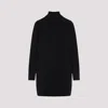 Max Mara Stand-up Collar Mini Dress With Long Sleeves In Black