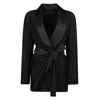 Max Mara Pau Viscose Blend Blazer With All-over Sequins In Black