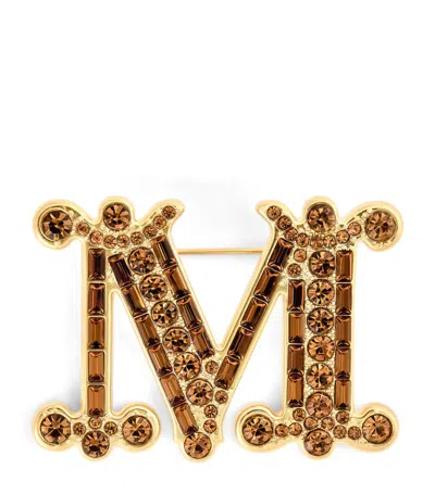 Max Mara Embellished Brooch In Multi