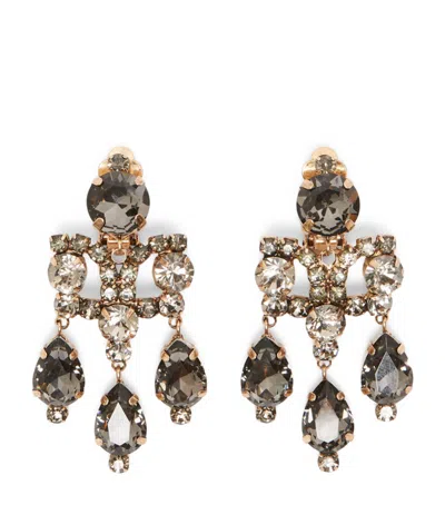 Max Mara Embellished Chandelier Earrings In Multi