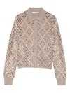 Max Mara Embellished Collared Cardigan In Brown