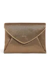 Max Mara Embellished Envelope Clutch Bag In Brown