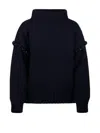Max Mara Embellished High Neck Jumper In Blue