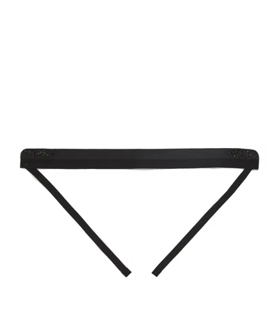 Max Mara Embellished Hood Trim In Black