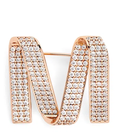 Max Mara Embellished ‘m' Brooch