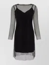 Max Mara Embellished Mesh Vezzo Mini Dress In Black