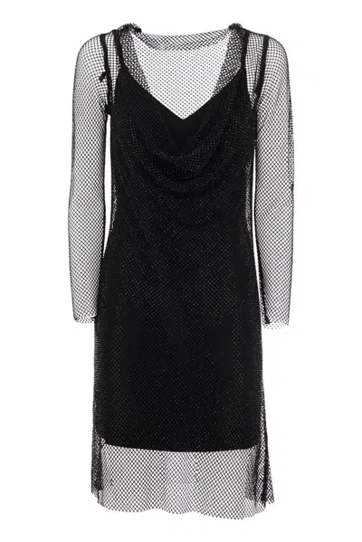 Max Mara Embellished Mesh Vezzo Mini Dress In Red