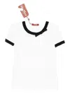 Max Mara Embellished-neckline Cotton T-shirt In White