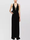 Max Mara Embellished Sleeveless Racerback Dress In Black