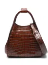 Max Mara Embossed-croc Tote Bag In Brown