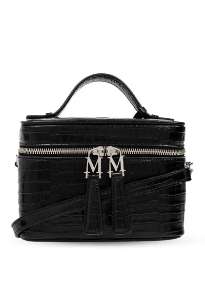 Max Mara Embossed Handbag Vanity In Black