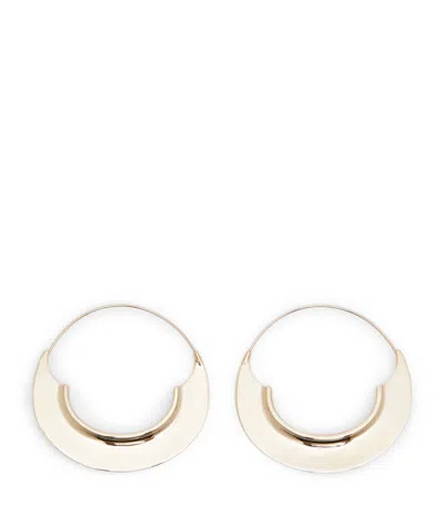 Max Mara Embossed Hoop Earrings In Gold