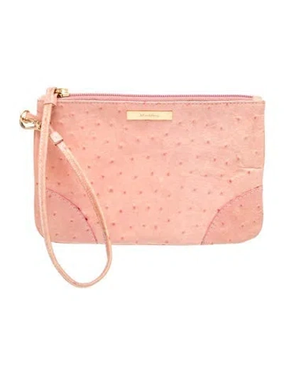 Pre-owned Max Mara Embossed Leather Clutch In Pink