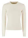 Max Mara Embossed-logo Sweater In Neutral